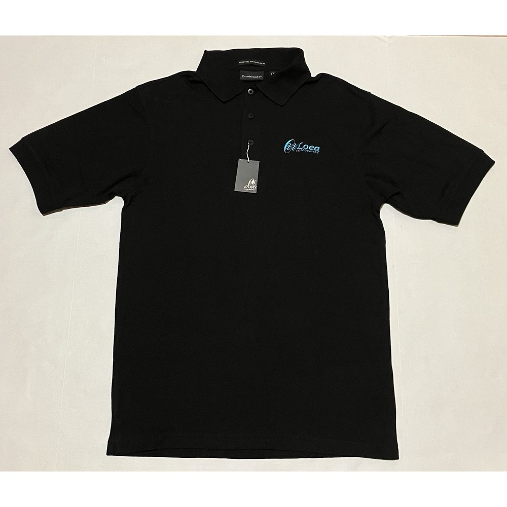 NWT Dunbrooke Polo Shirt Mens Size Medium Black Moisture Management Sports
